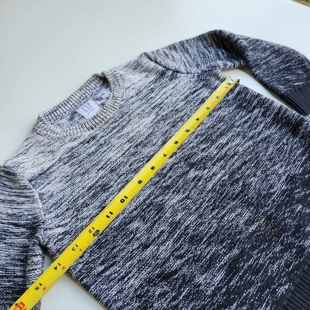 Gap Kids Cotton Sweater Boys Ivory Black Ombree Long Sleeves Pullover Sz XS